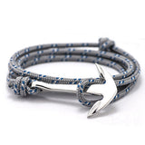 Fashion Jewelry Silver Alloy Anchor Bracelet Men Leather Risers Bracelet for Women&Men friendship bracelets