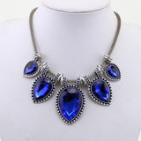 Fashion Jewelry Vintage Necklaces Gem Stone Choker Necklace Adult Acrylic Chain Pendants Statement For Women Collares