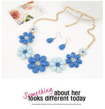 Fashion Jewerly Sets for Women Accessories Vintage Flower Necklace and Earrings Sets Parure Bijoux Femme Statement Collares