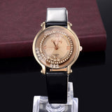 Fashion Leather Strap watch Women rhinestone watches Women Luxury quartz watch relogio feminino Female atmos clock
