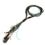 Fashion National Long Necklace Handmade Leather rope Measly Maxi Necklace Fine Jewelry 
