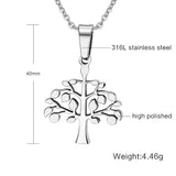 Fashion Necklaces Tree of Life Pendants For Men Women Christmas Necklace Pendant Silver & Gold Plated Stainless Steel Gifts