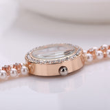 Fashion New Arrive Fashion Casual Luxury Steel Pearl Bracelet Wristwatch Watch Women Ladies Casual Montre Watch