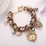 Fashion New Luxury Fashion Stainless Steel Heart Gold Wristwatch Quartz Watch Electronics Women Watches 