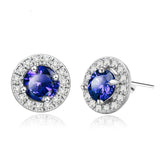 Fashion Paragraph Hot Selling Gold Plated Earrings Blue Zirconia Stud Earrings Small Stud Earrings For Women
