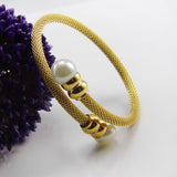 Fashion Pearl Jewelry Cuff Bracelet Stainless Steel Net Chain Bracelet For Women Classic Bracelets & Bangles Pulseiras