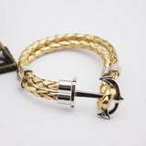 Fashion Punk Leather Bracelet Men Gold Anchor Bracelet Christmas Gift tom Hope Friendship Feme Bracelets