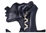 Fashion Punk Women Twist Spiral Earring Lady Girl Dangle Earrings Charm Jewelry Valentine's Day Gift Silver Gold Black 
