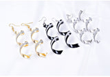 Fashion Punk Women Twist Spiral Earring Lady Girl Dangle Earrings Charm Jewelry Valentine's Day Gift Silver Gold Black 