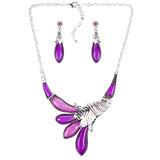 Fashion Red Jewelry Sets Woman's Necklace Earring Set Wedding Jewelry Sets New High Quality Peacock Design
