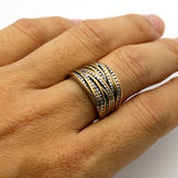 Fashion Rings For Women Party Rock Vintage Rings Anillo 18K Gold Plated Antique Female Stainless Steel Jewelry