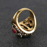 Fashion Sapphire Ring Vintage Look Inlay Crystal For Women Gift Turkey Jewellery