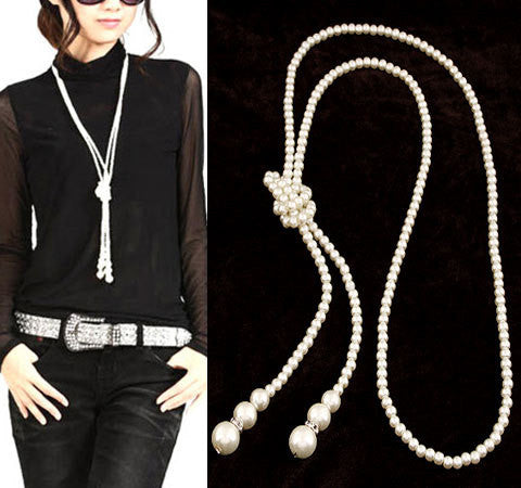 Fashion Simulated Pearl Jewelry Necklace for Women Choker Long Statement Necklace Colares Femininos Bijuterias Collar