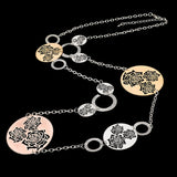 Fashion Statement Necklaces For Women Vintage Oval Hollow Gold Silver Plated Long Necklace Accessories Jewelry 