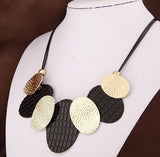 Collier Femme Bijoux Fashion Statement Necklaces & Pendants for Women Maxi Vintage Accessories Choker PU Leather Collar Jewelry
