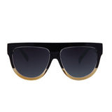 Fashion Sunglasses Women Flat Top Style Brand Design Vintage Sun glasses Female Rivet Shades Big Frame Shades UV400