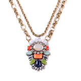 Fashion Tendency Maxi Dress Match Jewelry Resin Natural Stone Bohemia Colorful Pendant Removable Necklace