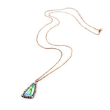 Fashion Tide Summer Chic Coloful Triangle Scientific Gems Long Pendant Necklace 