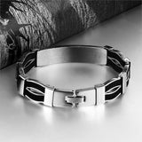 Fashion Titanium Steel Men Bracelets&Bangles Vintage Silver Color Jewelry Punk Bracelet Men Jewelry for Christmas Gift