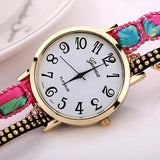 Fashion Top Design Casual Summer Style Fabric Bracelet Wristwatch Women Dress Watches Brand Geneva Long Chain Watch 