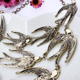 Fashion Women Brand Accessories Vintage Jewelry Swallow Necklace Alloy Clavicle Chain