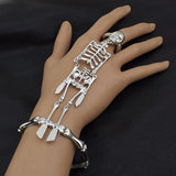 Fashion Women Jewelry Elastic Bracelet Zinc Alloy Silver Plated Skeleton Skull Body Halloween Bracelet