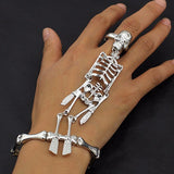 Fashion Women Jewelry Elastic Bracelet Zinc Alloy Silver Plated Skeleton Skull Body Halloween Bracelet