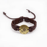 Fashion Zodiac Signs Leather Bracelet Constellations charm Bracelets Adjustable Bracelet Jewelry