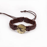 Fashion Zodiac Signs Leather Bracelet Constellations charm Bracelets Adjustable Bracelet Jewelry