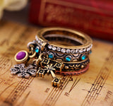 Fashion accessories carved cross vintage set of ring women's ring 