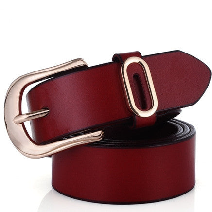 Fashion brand 100% genuine leather women belt metal pin buckle vintage belts for women