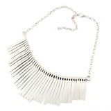 Fashion jewelry Collar Necklace Metal Multilayer Chain Tassel Choker Bib False Gold silver necklace for lady Women