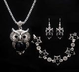 Fashion owl Women tibetan silver Turquoise Crystal Jewelry Sets Chain party wedding women gift Jewelry Sets