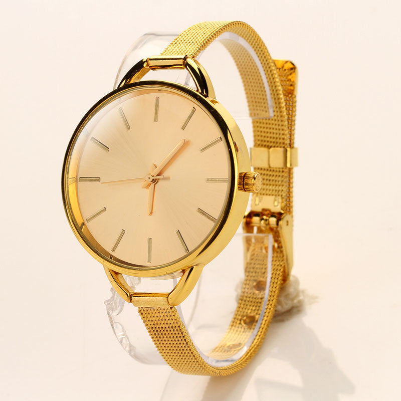 Fashion Luxury Band Watch Women Stainless Steel Strap Golden Watch Women Dress Watches quartz bracelet Wristwatches Hour