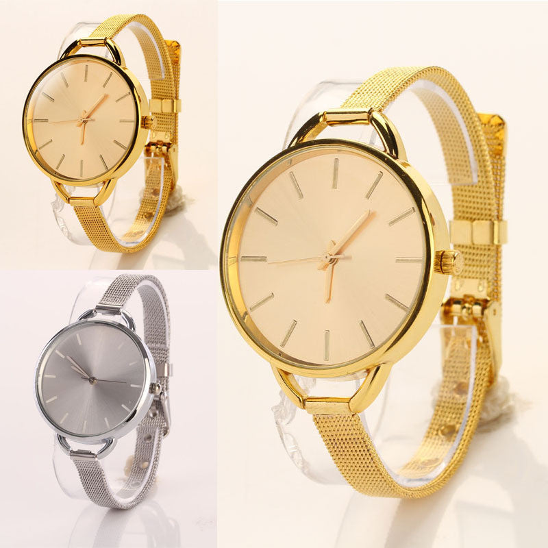 Fashion Luxury Band Watch Women Stainless Steel Strap Golden Watch Women Dress Watches quartz bracelet Wristwatches Hour