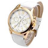 Geneva Watches Women PU Leather Wristwatches For Women Ladies Roman Quartz Dress Watch reloj relogio feminino Hot Sale