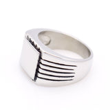 Fine Jewelry Men's High Polished Signet Solid Stainless Steel Ring 316L Stainless Steel Biker Ring For Men 18K Gold Jewelry
