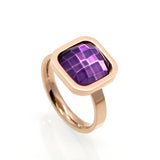 Fine Jewelry Stainless Steel Ring Colorful Crystal Ring For Woman Party Jewelry Size 6-9 Top Quality Luxury Square Finger Ring