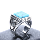 Fine Jewelry 925 Sterling Silver Turquoise Ring Gorgeous Lord Of The Rings For Men New Fashion Engagement Ring