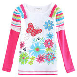 Floral Girl Shirt Nova new Girls t-shirts Spring/Autumn Long Sleeve T Shirt for Children Girl