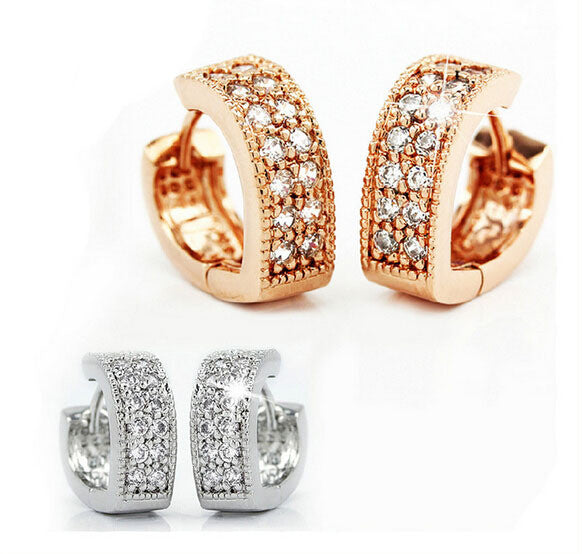 CZ Diamond Brand new Fashion earrings for Women hot hoop Earrings 18k gold silver plated Earrings jewelry