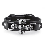 Skeleton Skull Punk Gothic Rock Leather Belt Buckle Bracelets For Women Men Bracelets & Bangles 