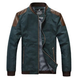 New men's clothing leather patchwork casual jacket male outerwear 