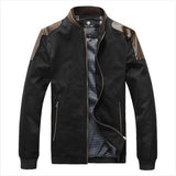 New men's clothing leather patchwork casual jacket male outerwear 