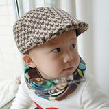 Spring and Autumn Kids Fashion Berets Plaid Hats For Baby Boy And Girl Hat Cap