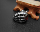 Mens Rings With Big Black/Red Stone Carved Retro Vintage Dragon Claw Engraved Rings For Men