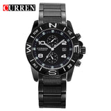 Full Steel Curren Brand Men Watch Fashion Casual Watch Men Date Analog Display Sport Quartz Wristwatches Relogio Masculino