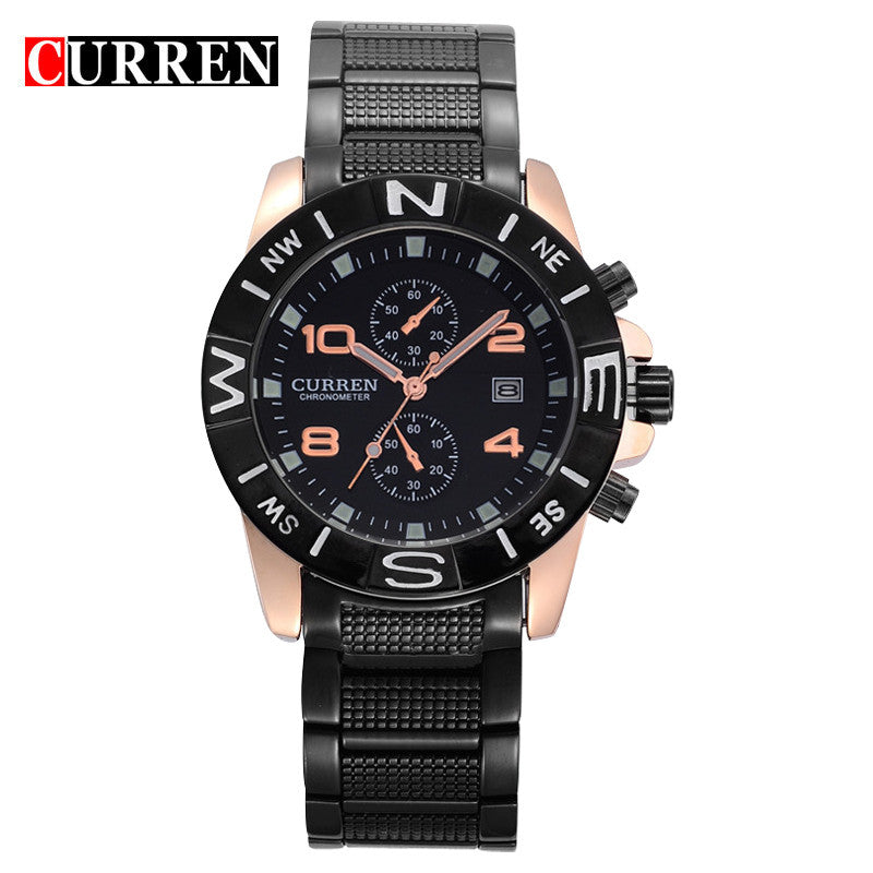 Full Steel Curren Brand Men Watch Fashion Casual Watch Men Date Analog Display Sport Quartz Wristwatches Relogio Masculino