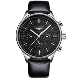 GUANQIN New Luminous Leather Multifunction Watches Belt Fashion Men Quartz Watch Waterproof Male Wristwatches