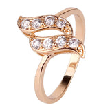 Fashion 18k Gold Plated Twisted FInger Ring for Women Snake Round White Austrian Crystal Zirconia Wedding Jewelry 